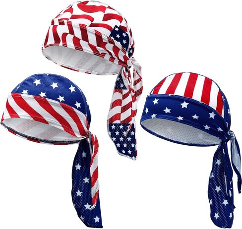 Chuangdi 3-Piece Suction Cap Quick-Drying Men's and Women's Pirate Hats Prefer Stars and Stripes Hats in Kuwait