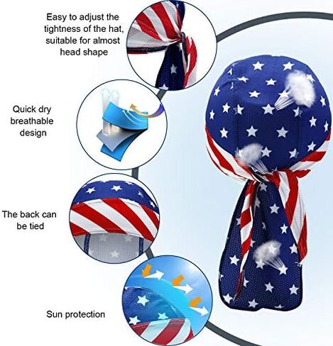 Chuangdi 3-Piece Suction Cap Quick-Drying Men's and Women's Pirate Hats Prefer Stars and Stripes Hats in Kuwait