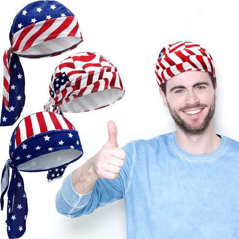 Chuangdi 3-Piece Suction Cap Quick-Drying Men's and Women's Pirate Hats Prefer Stars and Stripes Hats in Kuwait