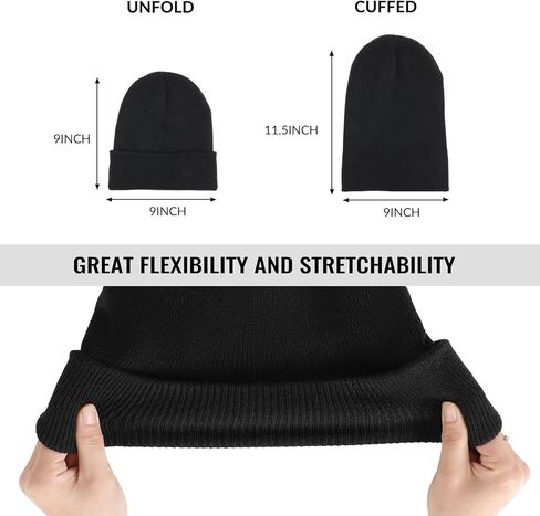 Nimalpal Beanie - قبعات صغيرة للرجال، قبعة صغيرة للرجال والنساء، قبعة صغيرة للرجال، قبعات شتوية للرجال، قبعة متماسكة، قبعات جمجمة، قبعة صغيرة سوداء، قبعة بدون حافة للتخييم والمشي لمسافات طويلة، هدية صغيرة in Kuwait