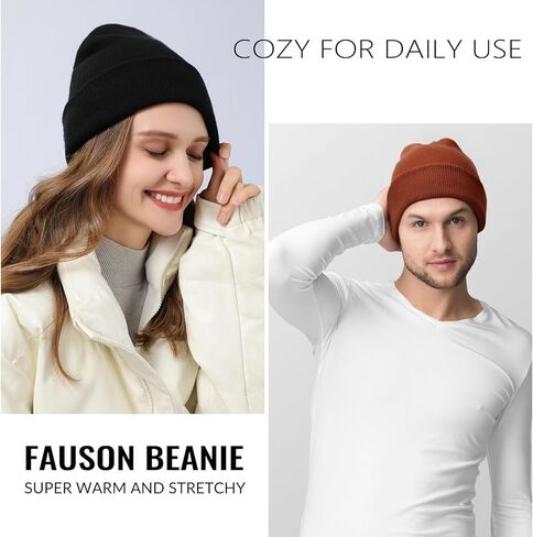 Nimalpal Beanie - قبعات صغيرة للرجال، قبعة صغيرة للرجال والنساء، قبعة صغيرة للرجال، قبعات شتوية للرجال، قبعة متماسكة، قبعات جمجمة، قبعة صغيرة سوداء، قبعة بدون حافة للتخييم والمشي لمسافات طويلة، هدية صغيرة in Kuwait