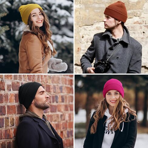 Nimalpal Beanie - قبعات صغيرة للرجال، قبعة صغيرة للرجال والنساء، قبعة صغيرة للرجال، قبعات شتوية للرجال، قبعة متماسكة، قبعات جمجمة، قبعة صغيرة سوداء، قبعة بدون حافة للتخييم والمشي لمسافات طويلة، هدية صغيرة in Kuwait