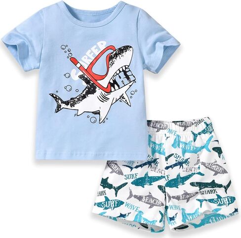 fioukiay Toddler Boy Summer Clothes Outfits Little Kids Short Sleeve Funny Letter Print T-Shirt Camo Shorts Clothing Set in Saudi Arabia