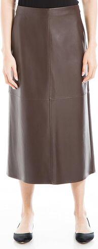 Max Studio Women's Faux Leather A-line Midi Skirt in Kuwait