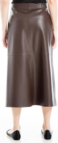 Max Studio Women's Faux Leather A-line Midi Skirt in Kuwait