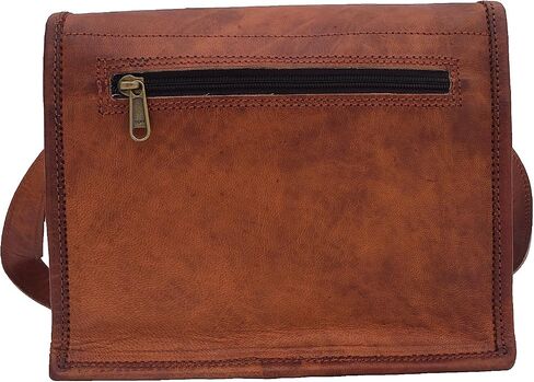 9 Inch Handmade Vintage Leather Crossbody Sling Bag Men Women Unisex Teens Purse Wallet Satchel Handbag Messenger Bags in Saudi Arabia