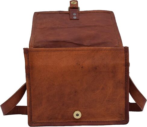 9 Inch Handmade Vintage Leather Crossbody Sling Bag Men Women Unisex Teens Purse Wallet Satchel Handbag Messenger Bags in Saudi Arabia