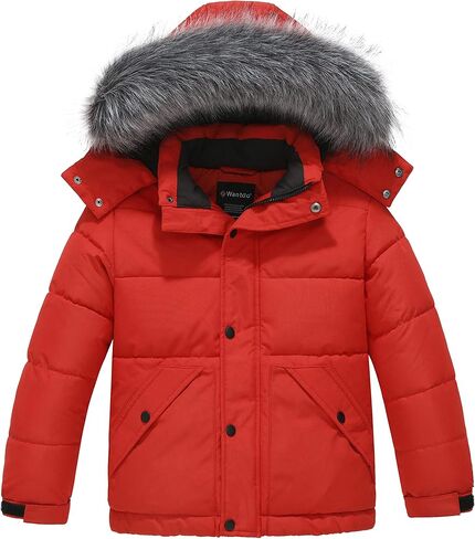 wantdo Boys' Winter Coat Waterproof Puffer Coat Warm Fleece Jacket in Saudi Arabia