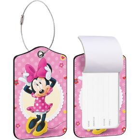 Akkya Luggage Tag for Suitcases Bag Baggage Travel Tags Identifiers Cute Cartoon Large Leather Name Luggage ID Tags for Kids Women Girls Men XLP0726-02(Blue)