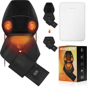 Kercky Heated Scarf Electric Heating Warmer with 5000mAh Rechargeable Battery for Women Men, Heating Pad with Hidden Hooded in Saudi Arabia