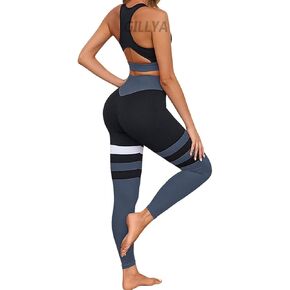 GILLYA Workout Sets for Women 2 Piece Matching Workout Sets Yoga Outfit Gym Sets 2 Piece Yoga Leggings Set in Kuwait