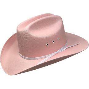 ويسترن اكسبرس قبعة من القش بتصميم كاتلمان بلون بينك مع شريط ابيض للاطفال, زهري, Kids Size in Kuwait