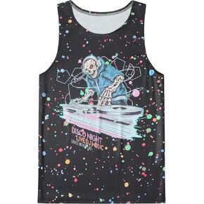 Mens Funny Graphic Tank Tops 3D Printed Cool Summer Beach Sleeveless 4 Way Stretch Tank Tops