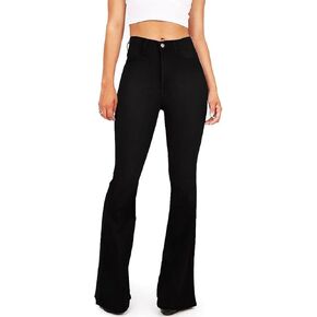AMRSPENG Women's Black Bell Bottom Jeans for Women Flare Jeans High Waist Bootcut Jeans for Women Stretch Bell Bottom Pants