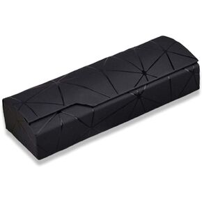 generies Absmarter Hard Shell Eyeglasses Case Unisex Glasses Holder Clamshell Case Portable Spectacles Reading Glasses Case Leather for Men Women (Black), Medium in Kuwait