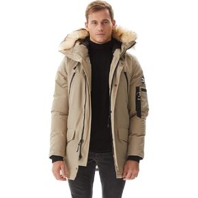 Molemsx Men's Warm Winter Duck Down Jacket Parka Puffer Coat with Hood Faux-Fur Trim XS-3XL in Kuwait