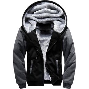 MANLUODANNI Men's Casual Hooed Hoodies Thick Wool Warm Winter Jacket Coats