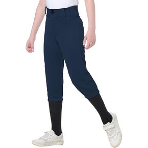 beroy Kids Softball Pants Girl Boy Baseball Pant Practice-Tournament with Pockets
