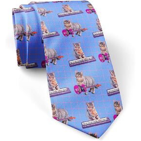 YongColer Funny Guitar Cat Animal Ties for Men, Musical Men Ties, Fun Necktie, One Size, Skinny Novelty Ties