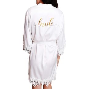 Heather & Willow Bridesmaids Robe | Satin Bridal Robe, Wedding Day Bride Robe | Bachelorette Party & Bridesmaid Proposal in Kuwait