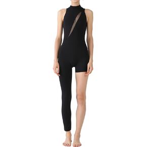 Xanthe Unitard for Women - Asymmetric Design Nylon Spandex Unitard with Slat mesh cut out in Saudi Arabia