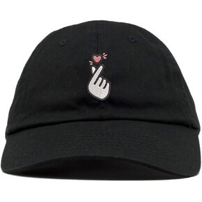 ملابس عالية المستوى Kpop رمز القلب مطرزة بشكل منخفض تاج ناعم للجنسين قبعة بيسبول للأب in Kuwait