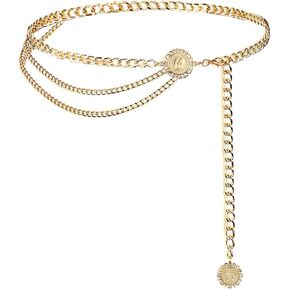 أحزمة سلسلة YooAi للنساء متعددة الطبقات لحزام الخصر وحزام معدني للجسم وسلسلة البطن in Kuwait