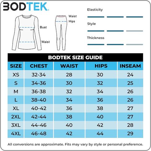 مجموعة ملابس داخلية حرارية طويلة للنساء من Bodtek للطقس البارد، طبقة أساسية طويلة من جون مبطنة بالصوف من الأعلى والأسفل in Kuwait