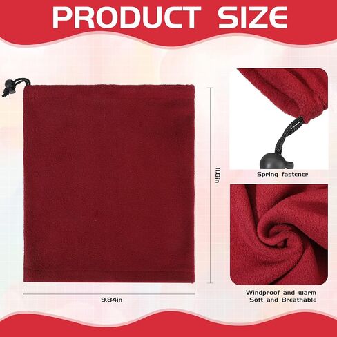 Winter Neck Warmers Fleece Neck Gaiter Face Mask Set Windproof Balaclava Scarf for Homeless Skiing Cycling Running, 8 Colors in Saudi Arabia