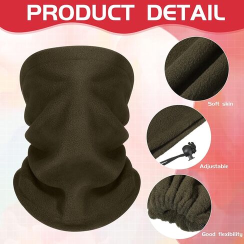 Winter Neck Warmers Fleece Neck Gaiter Face Mask Set Windproof Balaclava Scarf for Homeless Skiing Cycling Running, 8 Colors in Saudi Arabia