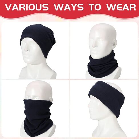 Winter Neck Warmers Fleece Neck Gaiter Face Mask Set Windproof Balaclava Scarf for Homeless Skiing Cycling Running, 8 Colors in Saudi Arabia