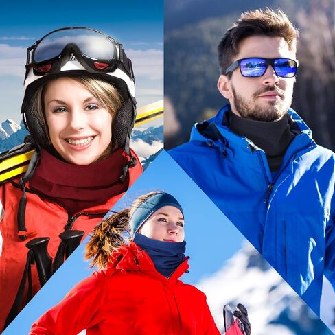 Winter Neck Warmers Fleece Neck Gaiter Face Mask Set Windproof Balaclava Scarf for Homeless Skiing Cycling Running, 8 Colors in Saudi Arabia
