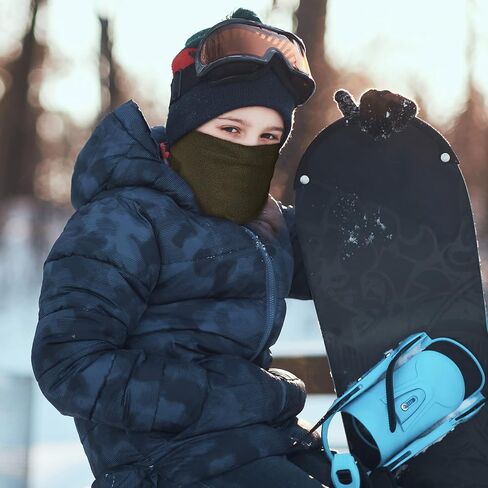 Winter Neck Warmers Fleece Neck Gaiter Face Mask Set Windproof Balaclava Scarf for Homeless Skiing Cycling Running, 8 Colors in Saudi Arabia