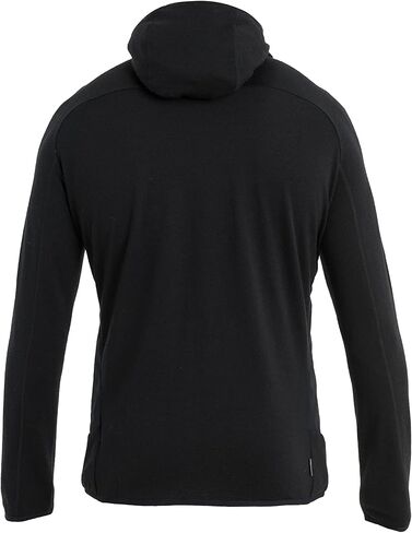 Icebreaker Merino Men's Standard Quantum Hybrid Long Sleeve Full-Zip Hooded Jacket, Black, Small in Kuwait