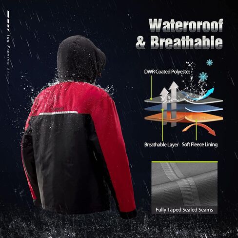 سترة صيد الجليد Piscifun، سترات صيد عائمة مقاومة للماء معزولة لظروف الطقس البارد in Kuwait