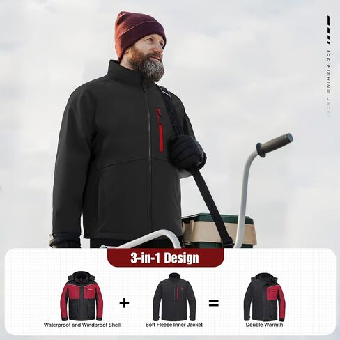 سترة صيد الجليد Piscifun، سترات صيد عائمة مقاومة للماء معزولة لظروف الطقس البارد in Kuwait