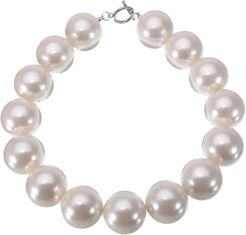 Fashion Single Chain Big Copy CCB Resin Simulated Pearl Bib Collar Choker Statement Necklace Christmas Gift in Kuwait