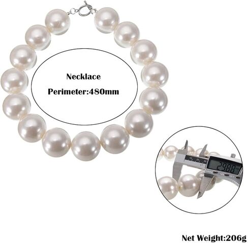 Fashion Single Chain Big Copy CCB Resin Simulated Pearl Bib Collar Choker Statement Necklace Christmas Gift in Kuwait