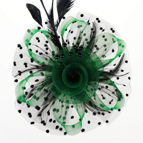 DRESHOW Fascinators Hat Flower Mesh Ribbons Feathers on a Headband and a Clip Tea Party Headwear for Girls and Women in Saudi Arabia