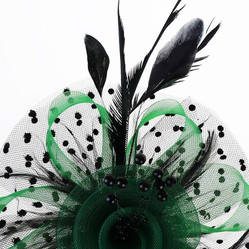 DRESHOW Fascinators Hat Flower Mesh Ribbons Feathers on a Headband and a Clip Tea Party Headwear for Girls and Women in Saudi Arabia