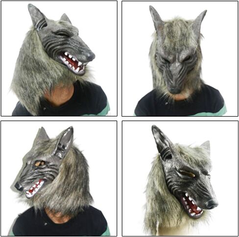 Odowalker Halloween Werewolf Costume Wolf Claws Gloves and Head Mask for Cosplay Costume in Kuwait