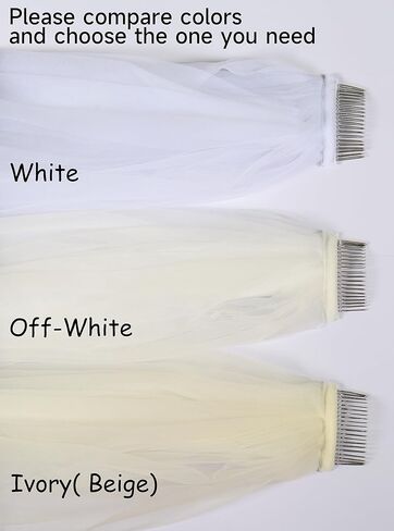 AMBRE ADÈLE طرحة زفاف من التول باللون العاجي، طرحة زفاف طويلة مقاس 106 × 78 بوصة للعرائس in Kuwait