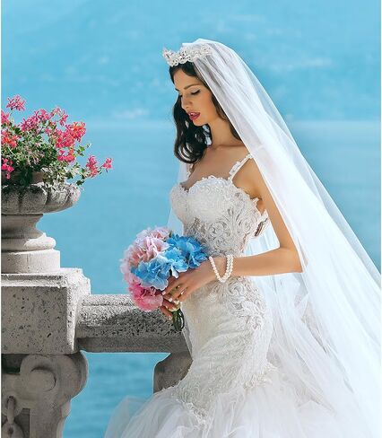 تاج زفاف للعروس، تاج فضي مع طرحة حفلة توديع العزوبية، طقم صدار وعروة، طرحة للعرائس، زينة شعر لحفلات الزفاف والخطوبة وحفلات توديع العزوبية in Kuwait