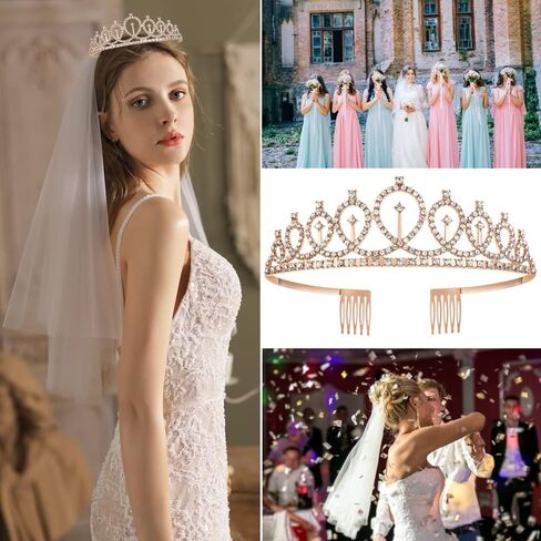 مجموعة زينة هدايا لحفلات الخطوبة مع مشط ووشاح لحفلات الزفاف وحفلات توديع العزوبية بلون ذهبي وردي وابيض، 79 سم/12 × 4 سم/158 × 9.5 سم من تشكسيلينج in Kuwait