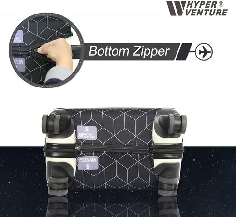 غطاء أمتعة قابل للغسل من HYPER VENTURE - واقي حقيبة أنيق يناسب الأمتعة مقاس 31-32 بوصة (Black Maze، XL) in Kuwait