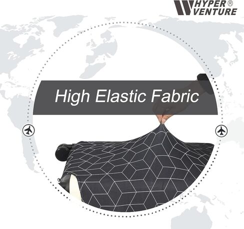 غطاء أمتعة قابل للغسل من HYPER VENTURE - واقي حقيبة أنيق يناسب الأمتعة مقاس 31-32 بوصة (Black Maze، XL) in Kuwait