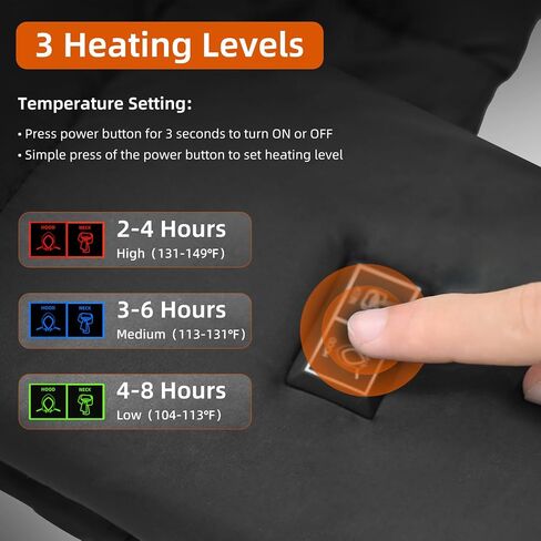 Kercky Heated Scarf Electric Heating Warmer with 5000mAh Rechargeable Battery for Women Men, Heating Pad with Hidden Hooded in Saudi Arabia