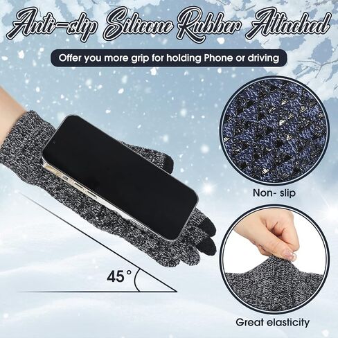 12 Pieces Winter Beanie Hats Scarf Gloves Set Include 4 Pieces Warm Knit Hat 4 Pairs Touchscreen Gloves 4 Pieces Neck Warmer Unisex for Men in Saudi Arabia