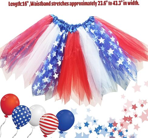 DMLBC Red White Blue Star Tutu Skirt for Women American Flag Tutu Skirt Adult USA Patriotic Tutu Costume Party Accessories in Kuwait
