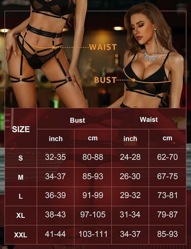 مجموعة ملابس داخلية AVGAR للنساء مكونة من 4 قطع مثيرة وحمالة صدر وسروال داخلي مثير مع حزام رباط in Kuwait